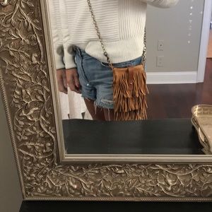 Handmade Fringed Leather Cross-Body Purse